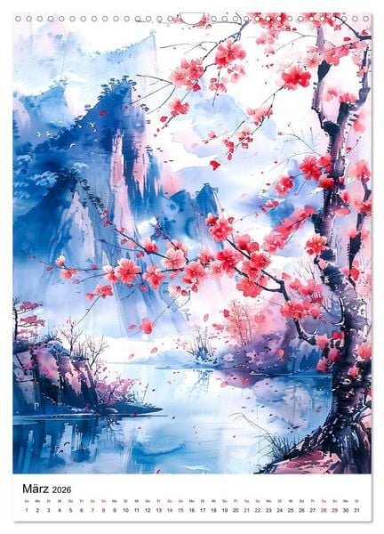 Produktbild: China in Wasserfarben - Idyllische Reise durch Traumlandschaften (Wandkalender 2026 DIN A3 hoch), CALVENDO Monatskalender