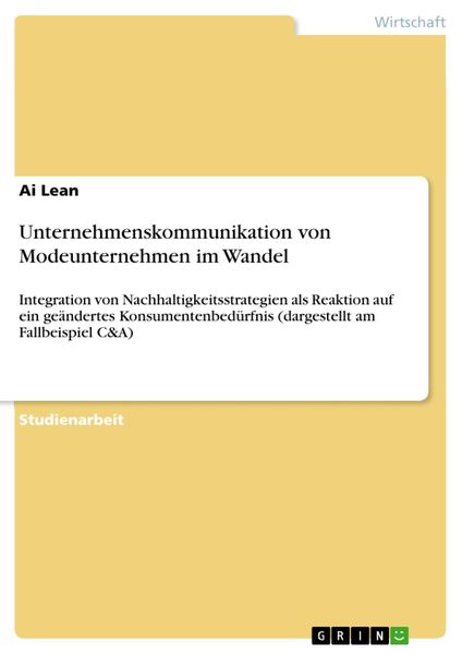 Produktbild: Unternehmenskommunikation von Modeunternehmen im Wandel
