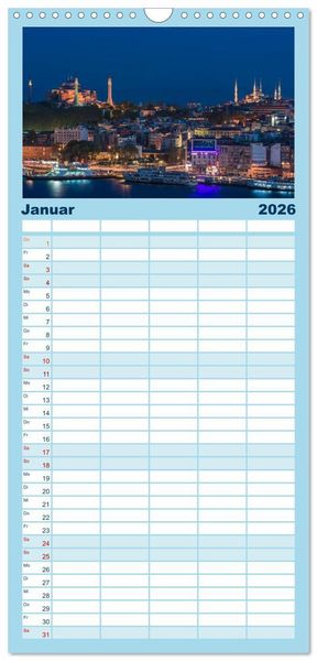 Produktbild: Familienplaner 2026 - Istanbul - Stadt am Bosporus mit 5 Spalten (Wandkalender, 21 x 45 cm) CALVENDO