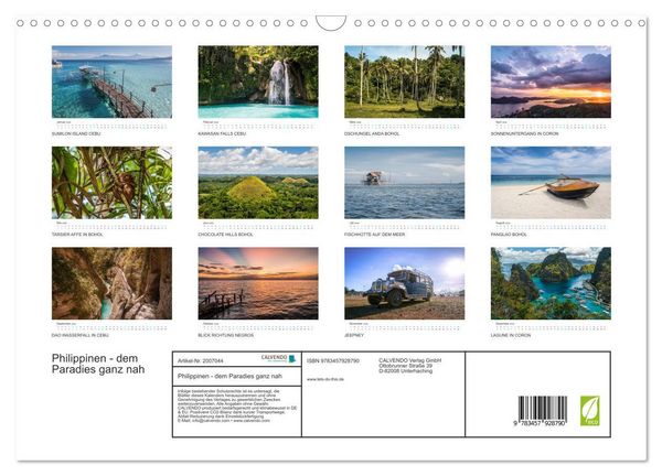 Produktbild: Philippinen - dem Paradies ganz nah (Wandkalender 2026 DIN A3 quer), CALVENDO Monatskalender