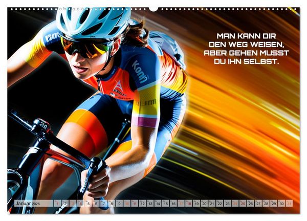 Produktbild: Rennrad und Motivation (Wandkalender 2026 DIN A2 quer), CALVENDO Monatskalender