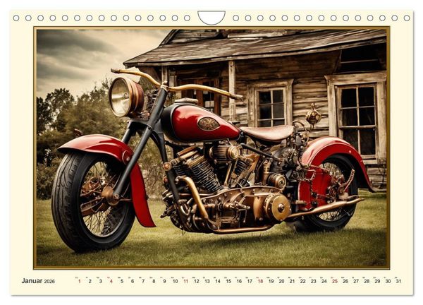 Produktbild: Motorr&auml;der im Steampunk-Style (Wandkalender 2026 DIN A4 quer), CALVENDO Monatskalender