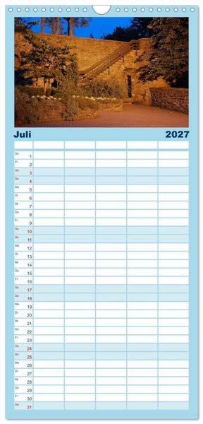 Produktbild: Familienplaner 2027 - Blaue Stunde im Siegerland mit 5 Spalten (Wandkalender, 21 x 45 cm) CALVENDO