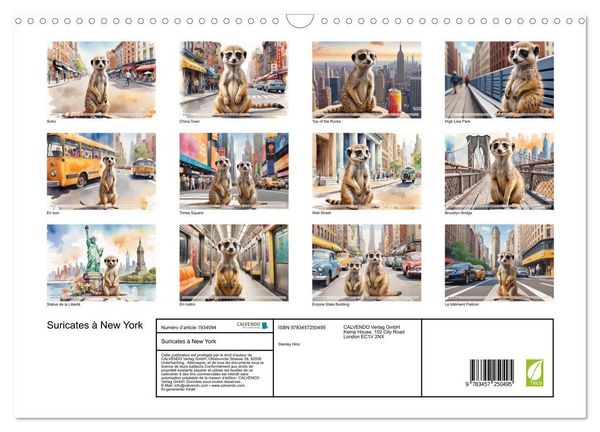 Produktbild: Suricates &agrave; New York (Calendrier mural 2026 DIN A3 vertical), CALVENDO calendrier mensuel
