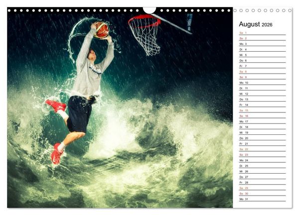 Produktbild: Basketball Fantasiewelten (Wandkalender 2026 DIN A3 quer), CALVENDO Monatskalender