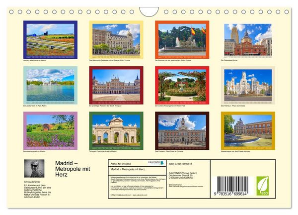 Produktbild: Madrid &ndash; Metropole mit Herz (Wandkalender 2026 DIN A4 quer), CALVENDO Monatskalender