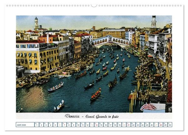 Produktbild: Erinnerungen an das alte Venedig: Historische Stiche von der Lagunenstadt (hochwertiger Premium Wandkalender 2026 DIN A2 quer), Kunstdruck in Hochglanz