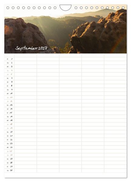 Produktbild: Familienkalender - S&auml;chsische und B&ouml;hmische Schweiz (Wandkalender 2027 DIN A4 hoch), CALVENDO Monatskalender