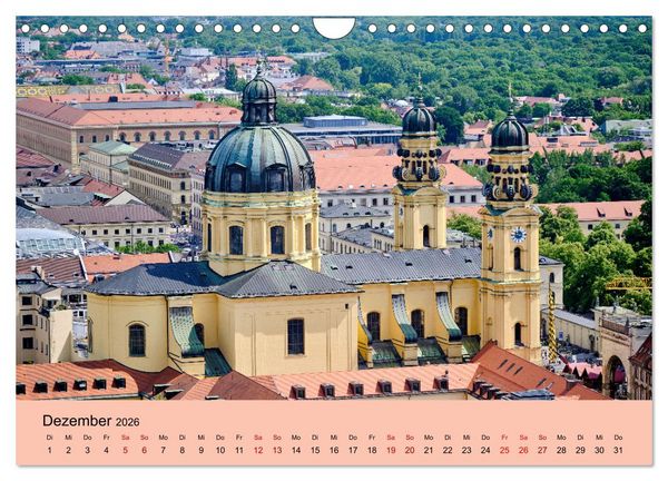 Produktbild: M&uuml;nchen - Unterwegs in der bayrischen Landeshauptstadt (Wandkalender 2026 DIN A4 quer), CALVENDO Monatskalender