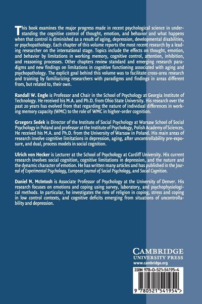 Produktbild: Cognitive Limitations in Aging and Psychopathology
