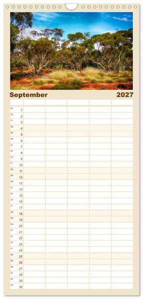 Produktbild: Familienplaner 2027 - Australien &bull; Impressionen mit 5 Spalten (Wandkalender, 21 x 45 cm) CALVENDO