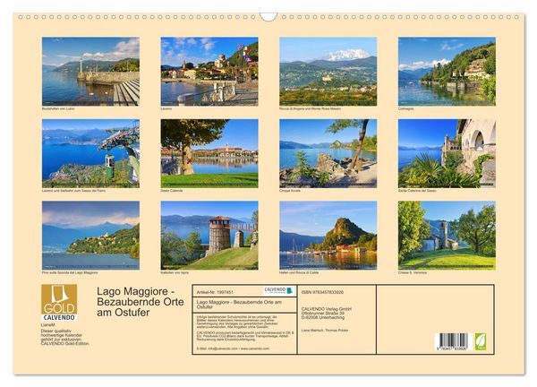 Produktbild: Lago Maggiore - Bezaubernde Orte am Ostufer (Wandkalender 2026 DIN A2 quer), CALVENDO Monatskalender
