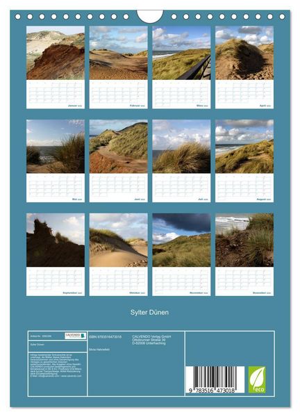 Produktbild: Sylter D&uuml;nen (Wandkalender 2026 DIN A4 hoch), CALVENDO Monatskalender