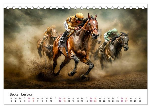 Produktbild: Pferderennen (Tischkalender 2026 DIN A5 quer), CALVENDO Monatskalender