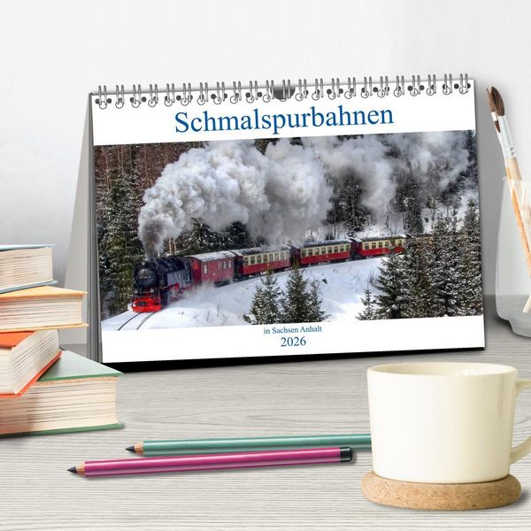 Produktbild: Schmalspurbahnen in Sachsen Anhalt (Tischkalender 2026 DIN A5 quer), CALVENDO Monatskalender