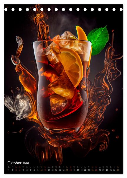 Produktbild: Cocktails - Bew&auml;hrter Genuss neu interpretiert (Tischkalender 2026 DIN A5 hoch), CALVENDO Monatskalender