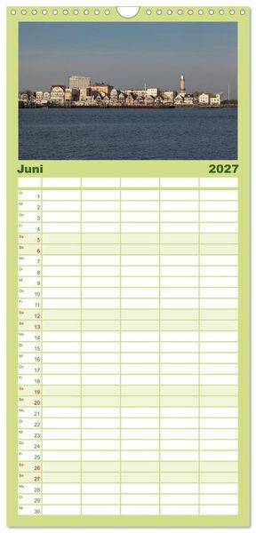 Produktbild: Familienplaner 2027 - Seebad Warnem&uuml;nde mit 5 Spalten (Wandkalender, 21 x 45 cm) CALVENDO