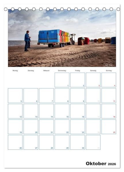 Produktbild: Friesland - Nordseebad Dangast (Tischkalender 2026 DIN A5 hoch), CALVENDO Monatskalender