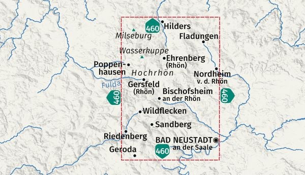 Produktbild: KOMPASS Wanderkarte 462 Die Hochrh&ouml;n 1:25.000