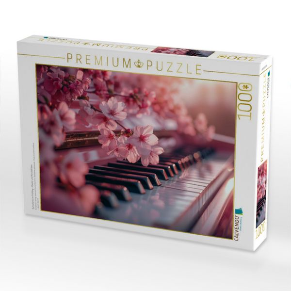 Produktbild: CALVENDO Puzzle Symphonie im Fr&uuml;hling - Klavier und Kirschbl&uuml;ten | 1000 Teile Lege-Gr&ouml;&szlig;e 64x48cm Foto-Puzzle f&uuml;r gl&uuml;ckliche Stunden