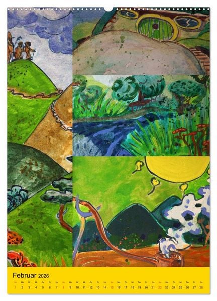 Produktbild: Thilia. Reise durch Mittelerde. Acrylmalerei von Michael Weiler. (Wandkalender 2026 DIN A2 hoch), CALVENDO Monatskalender