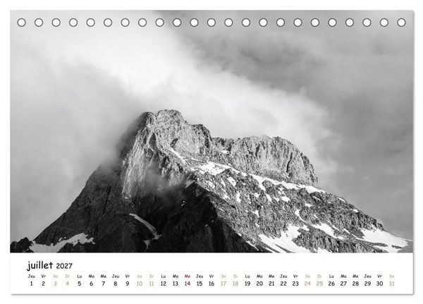 Produktbild: Terres de contraste &ndash; Une ann&eacute;e en monochrome (Calendrier de bureau 2027 DIN A5 vertical), CALVENDO calendrier mensuel