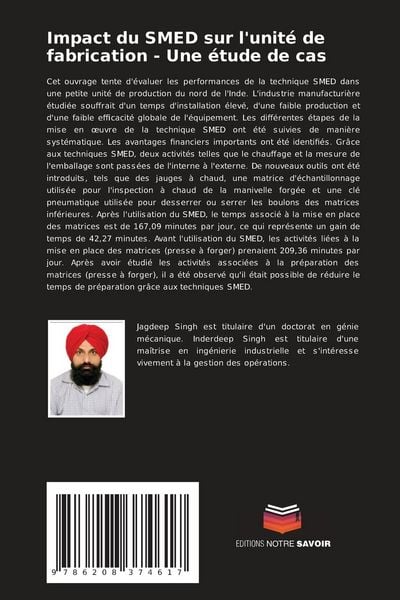 Produktbild: Impact du SMED sur l'unit&eacute; de fabrication - Une &eacute;tude de cas