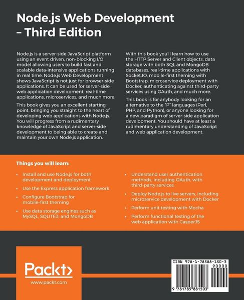 Produktbild: Node.js Web Development - Third Edition