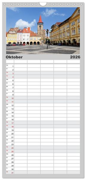 Produktbild: Familienplaner 2026 - Sch&ouml;nes Tschechien - Eine Rundreise mit 5 Spalten (Wandkalender, 21 x 45 cm) CALVENDO
