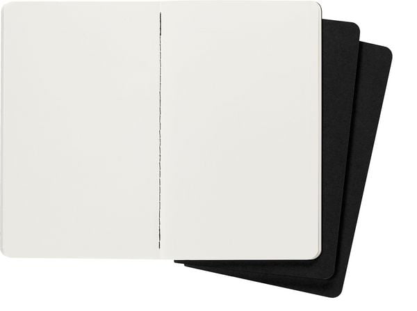 Produktbild: Moleskine Cahier, L/A5, 3er Set, Blanko, Kartoneinband, Schwarz