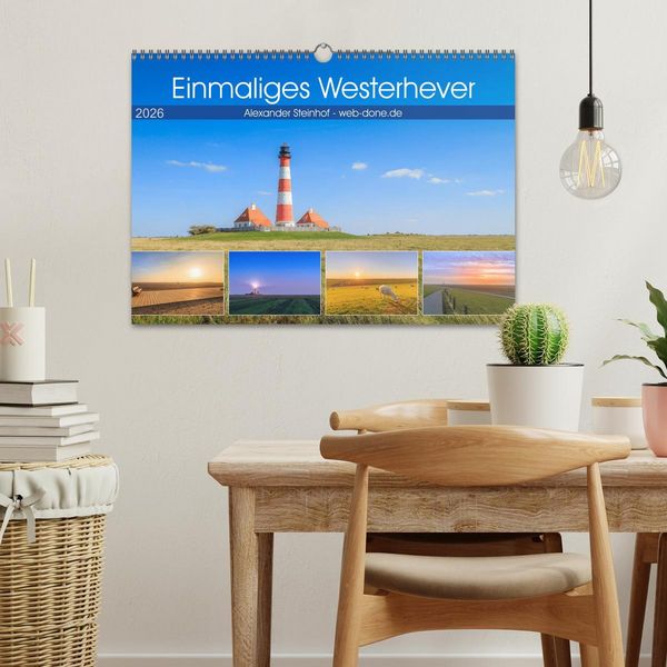 Produktbild: Einmaliges Westerhever (Wandkalender 2026 DIN A3 quer), CALVENDO Monatskalender