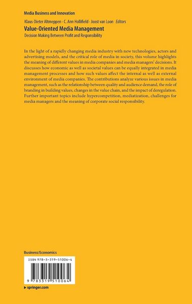 Produktbild: Value-Oriented Media Management