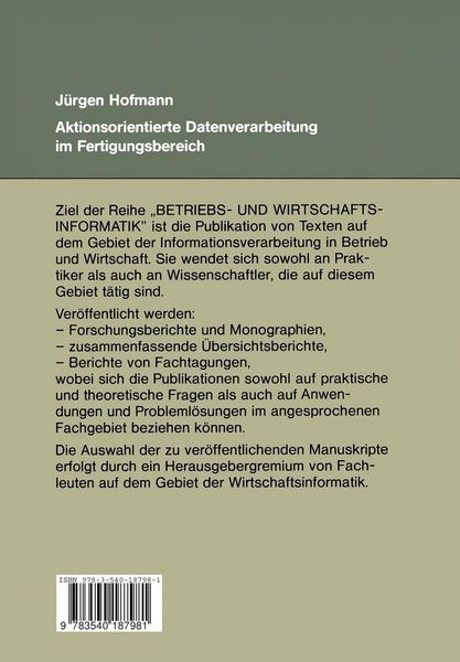 Produktbild: Aktionsorientierte Datenverarbeitung im Fertigungsbereich