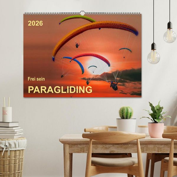Produktbild: Frei sein - Paragliding (Wandkalender 2026 DIN A2 quer), CALVENDO Monatskalender