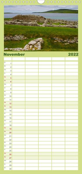 Produktbild: Familienplaner Die Orkneys - Schottlands n&ouml;rdliche Inseln (Wandkalender 2022 , 21 cm x 45 cm, hoch)