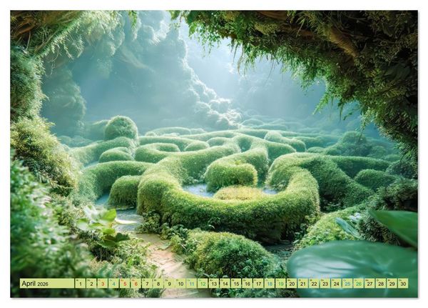 Produktbild: Labyrinthe - Der Fantasie (Tischkalender 2026 DIN A5 quer), CALVENDO Monatskalender