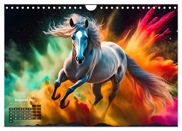 Produktbild: Pferde im Farbenrausch (Wandkalender 2026 DIN A4 quer), CALVENDO Monatskalender