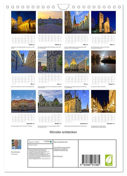 Produktbild: M&uuml;nster entdecken (Wandkalender 2027 DIN A4 hoch), CALVENDO Monatskalender