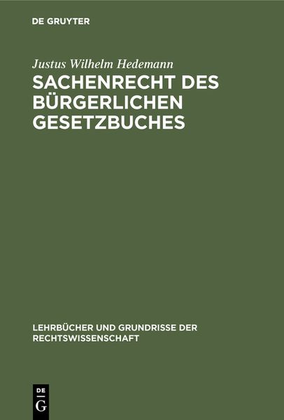 Produktbild: Sachenrecht des B&uuml;rgerlichen Gesetzbuches