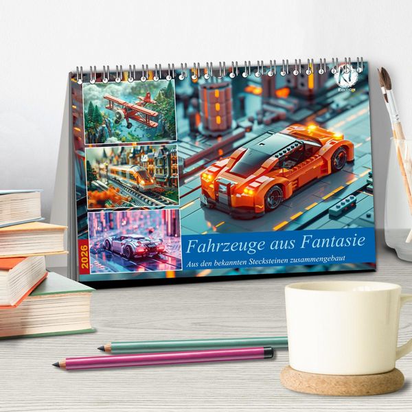 Produktbild: Fahrzeuge aus Fantasie (Tischkalender 2026 DIN A5 quer), CALVENDO Monatskalender