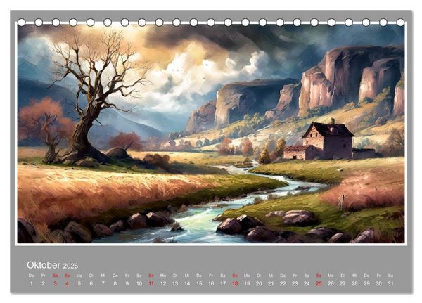 Produktbild: Landschaften im Jahreskreis (Tischkalender 2026 DIN A5 quer), CALVENDO Monatskalender