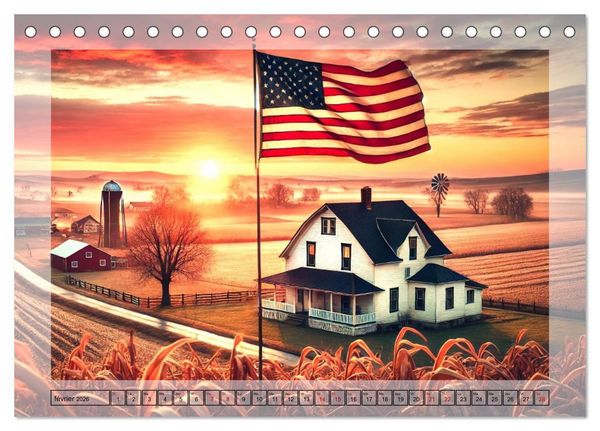 Produktbild: L'esprit am&eacute;ricain - Un hommage aux &Eacute;tats-Unis. (Calendrier de bureau 2026 DIN A5 vertical), CALVENDO calendrier mensuel