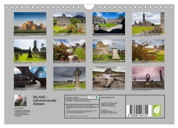 Produktbild: IRLAND - Geheimnisvolle Abteien (Wandkalender 2027 DIN A4 quer), CALVENDO Monatskalender