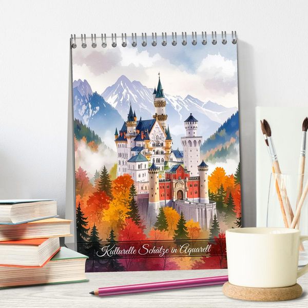 Produktbild: Kulturelle Sch&auml;tze in Aquarell (Tischkalender 2026 DIN A5 hoch), CALVENDO Monatskalender