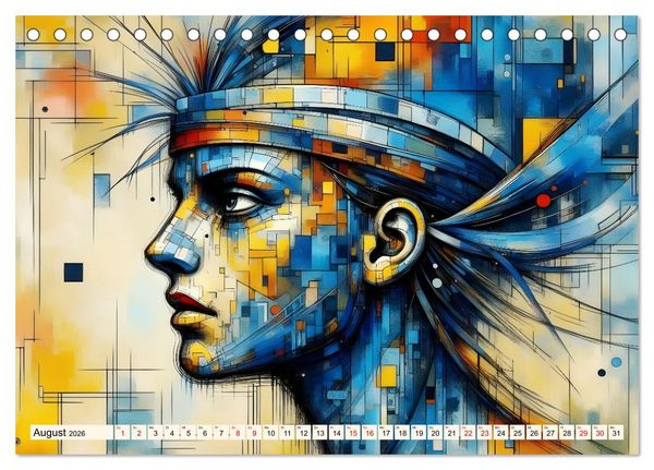 Produktbild: Kubistische Emotionen (Tischkalender 2026 DIN A5 quer), CALVENDO Monatskalender