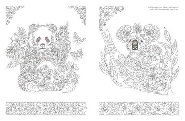 Produktbild: Inspiration Florale Tiere – 50 blumige Motive zum Ausmalen und Träumen