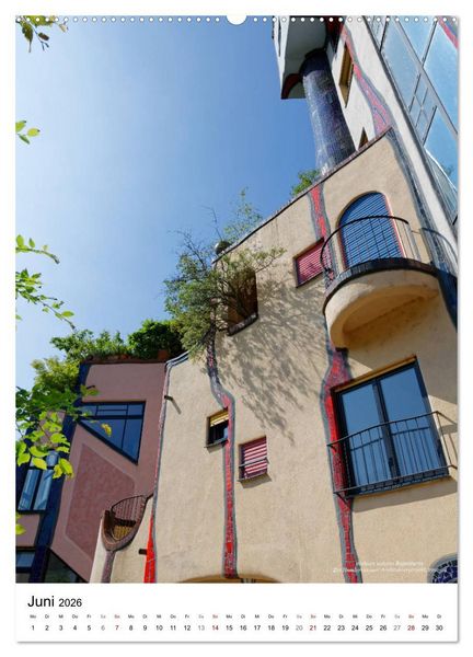Produktbild: Wohnen unterm Regenturm - Ein Hundertwasser Architekturprojekt, 1991-94 (Wandkalender 2026 DIN A2 hoch), CALVENDO Monatskalender