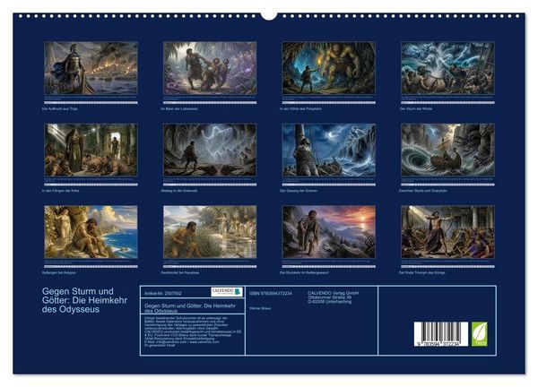 Produktbild: Gegen Sturm und G&ouml;tter: Die Heimkehr des Odysseus (hochwertiger Premium Wandkalender 2027 DIN A2 quer), Kunstdruck in Hochglanz