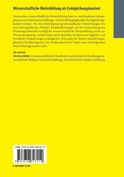 Produktbild: Wissenschaftliche Weiterbildung als Erm&ouml;glichungskontext