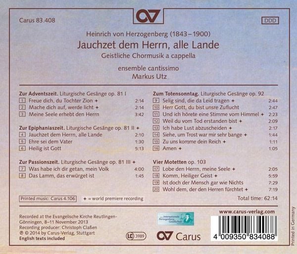 Produktbild: Jauchzet dem Herrn,alle Lande-Geistl.Chormusik